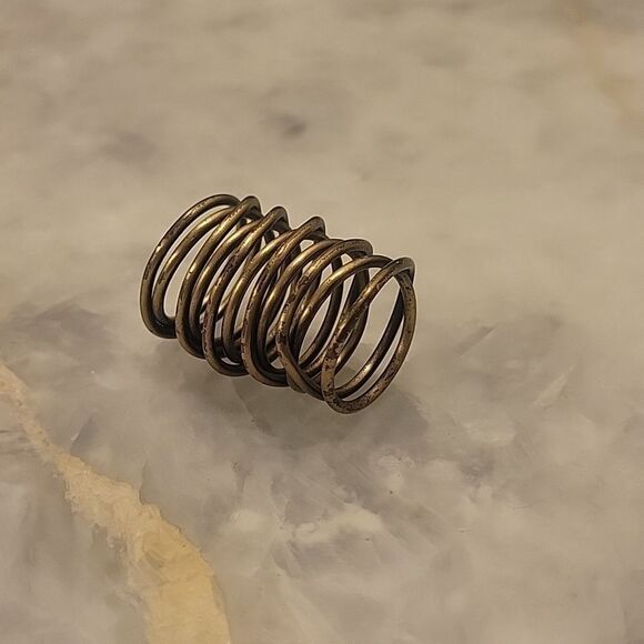 Kelly Wearstler Twisted Brass Gold Twisted Rope Wire Punk Boho Coiled Ring 8 - Picture 4 of 5